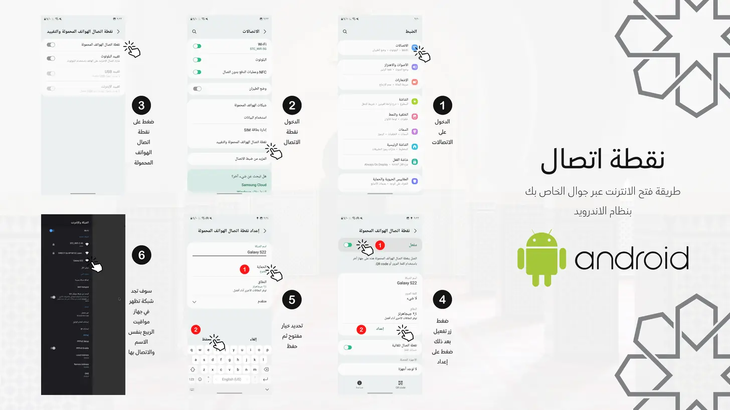 Alrbea Times user guide — Android hotspot
